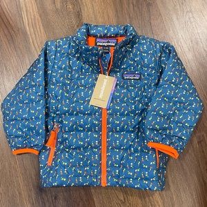 Patagonia Down Sweater Jacket Infants' NWT Crater Blue/Slow Dance 6-12 Months